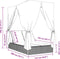 vidaXL - Ligbed - tweepersoons - met - dak - en - gordijn - poly - rattan - zwart