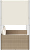 vidaXL - Ligbed - tweepersoons - met - dak - en - gordijn - poly - rattan - beige