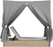 vidaXL - Ligbed - tweepersoons - met - dak - en - gordijn - poly - rattan - beige