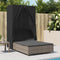 vidaXL - Ligbed - tweepersoons - met - dak - en - gordijn - poly - rattan - grijs