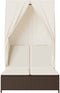 vidaXL - Ligbed - tweepersoons - met - dak - en - gordijn - poly - rattan - bruin