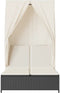 vidaXL - Ligbed - tweepersoons - met - dak - en - gordijn - poly - rattan - zwart