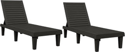 vidaXL - Ligbedden - 2 - st - 155x58x83 - cm - polypropeen - zwart