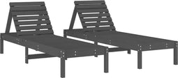 vidaXL - Ligbedden - 2 - st - 199,5x60x74 - cm - massief - grenenhout - grijs