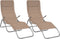 vidaXL - Ligbedden - 2 - st - inklapbaar - textileen - en - gepoedercoat - staal - taupe