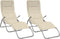 vidaXL - Ligbedden - 2 - st - inklapbaar - textileen - en - gepoedercoat - staal - crème