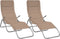 vidaXL - Ligbedden - 2 - st - inklapbaar - textileen - en - gepoedercoat - staal - taupe