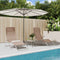 vidaXL - Ligbedden - 2 - st - inklapbaar - textileen - en - gepoedercoat - staal - taupe