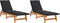 vidaXL - Ligbedden - 2 - st - met - kussens - poly - rattan - en - massief - acaciahout