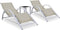 vidaXL - Ligbedden - 2 - st - met - tafel - aluminium - crèmekleurig