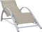 vidaXL - Ligbedden - 2 - st - met - tafel - aluminium - crèmekleurig