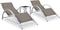 vidaXL - Ligbedden - 2 - st - met - tafel - aluminium - taupekleurig