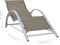 vidaXL - Ligbedden - 2 - st - met - tafel - aluminium - taupekleurig