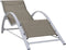 vidaXL - Ligbedden - 2 - st - met - tafel - aluminium - taupekleurig