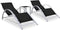 vidaXL - Ligbedden - 2 - st - met - tafel - aluminium - zwart