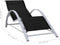 vidaXL - Ligbedden - 2 - st - met - tafel - aluminium - zwart