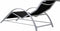 vidaXL - Ligbedden - 2 - st - met - tafel - aluminium - zwart
