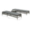 vidaXL - Ligbedden - 2 - st - met - tafel - poly - rattan - grijs