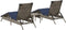 vidaXL - Ligbedden - 2 - st - met - tafel - poly - rattan - grijs - (alleen - VS)