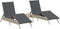 vidaXL - Ligbedden - 2 - st - met - tafel - poly - rattan - lichtgrijs