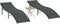 vidaXL - Ligbedden - 2 - st - met - tafel - poly - rattan - lichtgrijs