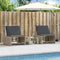 vidaXL - Ligbedden - 2 - st - met - tafel - poly - rattan - lichtgrijs