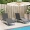 vidaXL - Ligbedden - 2 - st - met - tafel - poly - rattan - lichtgrijs