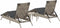 vidaXL - Ligbedden - 2 - st - met - tafel - poly - rattan - lichtgrijs