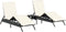 vidaXL - Ligbedden - 2 - st - met - tafel - poly - rattan - zwart