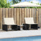 vidaXL - Ligbedden - 2 - st - met - tafel - poly - rattan - zwart
