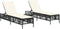 vidaXL - Ligbedden - 2 - st - met - tafel - poly - rattan - zwart