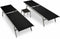 vidaXL - Ligbedden - 2 - st - met - tafel - staal - en - textileen - zwart