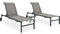vidaXL - Ligbedden - 2 - st - met - tafel - textileen - en - staal