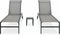 vidaXL - Ligbedden - 2 - st - met - tafel - textileen - en - staal
