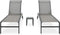 vidaXL - Ligbedden - 2 - st - met - tafel - textileen - en - staal