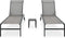 vidaXL - Ligbedden - 2 - st - met - tafel - textileen - en - staal