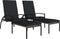 vidaXL - Ligbedden - 2 - st - met - voetensteun - polyetheen - rattan - grijs