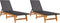 vidaXL - Ligbedden - 2 - st - poly - rattan - en - massief - acaciahout - zwart - en - bruin