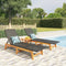 vidaXL - Ligbedden - 2 - st - poly - rattan - en - massief - acaciahout - zwart - en - bruin