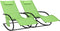 vidaXL - Ligbedden - 2 - st - schommelend - staal - en - textileen - groen