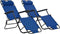 vidaXL - Ligbedden - inklapbaar - 2 - st - met - voetensteun - staal - blauw