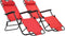 vidaXL - Ligbedden - inklapbaar - 2 - st - met - voetensteun - staal - rood