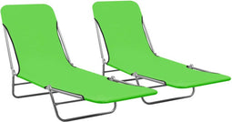 vidaXL - Ligbedden - inklapbaar - 2 - st - staal - en - stof - groen