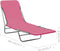 vidaXL - Ligbedden - inklapbaar - 2 - st - staal - en - stof - roze