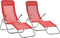 vidaXL - Ligbedden - inklapbaar - 2 - st - textileen - rood