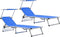 vidaXL - Ligbedden - inklapbaar - met - dak - 2 - st - aluminium - en - textileen - blauw