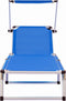 vidaXL - Ligbedden - inklapbaar - met - dak - 2 - st - aluminium - en - textileen - blauw
