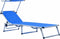 vidaXL - Ligbedden - inklapbaar - met - dak - 2 - st - aluminium - en - textileen - blauw