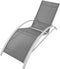 vidaXL - Ligbedden - met - parasol - aluminium - zwart