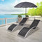 vidaXL - Ligbedden - met - parasol - aluminium - zwart